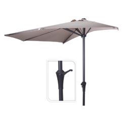 Meio guarda-sol taupe, Ø270 cm