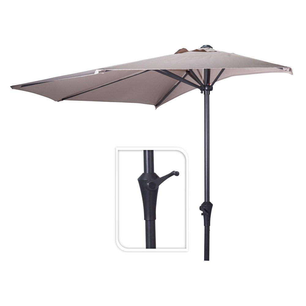 Meio guarda-sol taupe, Ø270 cm