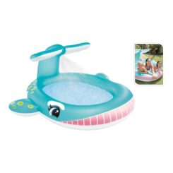 INTEX Piscina Inflável Infantil, Modelo Baleia, com Aspersor, 201 x 196 x 91 cm