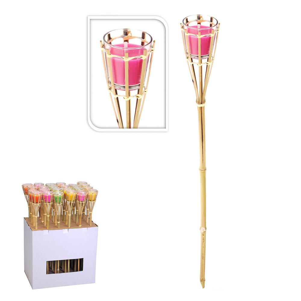 Tocha de jardim com vela de citronela cores sortidas ø7,5 x 76 cm