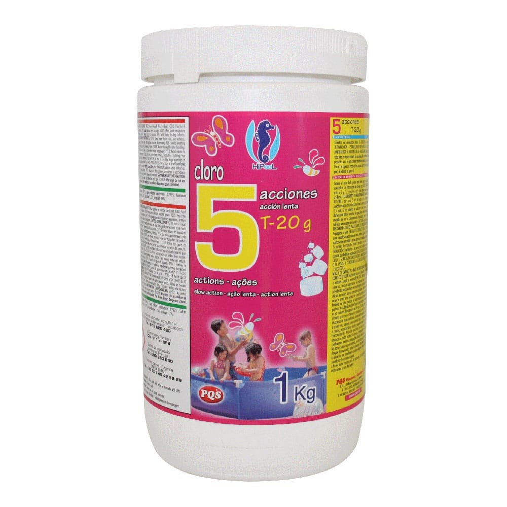 Cloro 5 ações em pastilhas, embalagem 1 kg