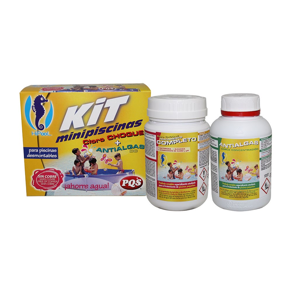 KIT mini piscina: cloro 500 g + algicida 500 ml