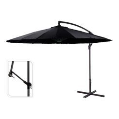 Chapéu-de-sol excêntrico  Ø300 cm altura máxima 3m cor: preto