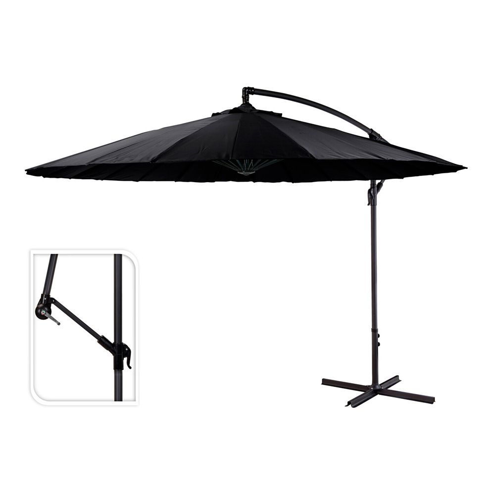 Chapéu-de-sol excêntrico Ø300 cm altura máxima 3m cor: preto