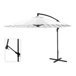 Chapéu-de-sol excêntrico altura máxima 3m Ø300cm cor: branco