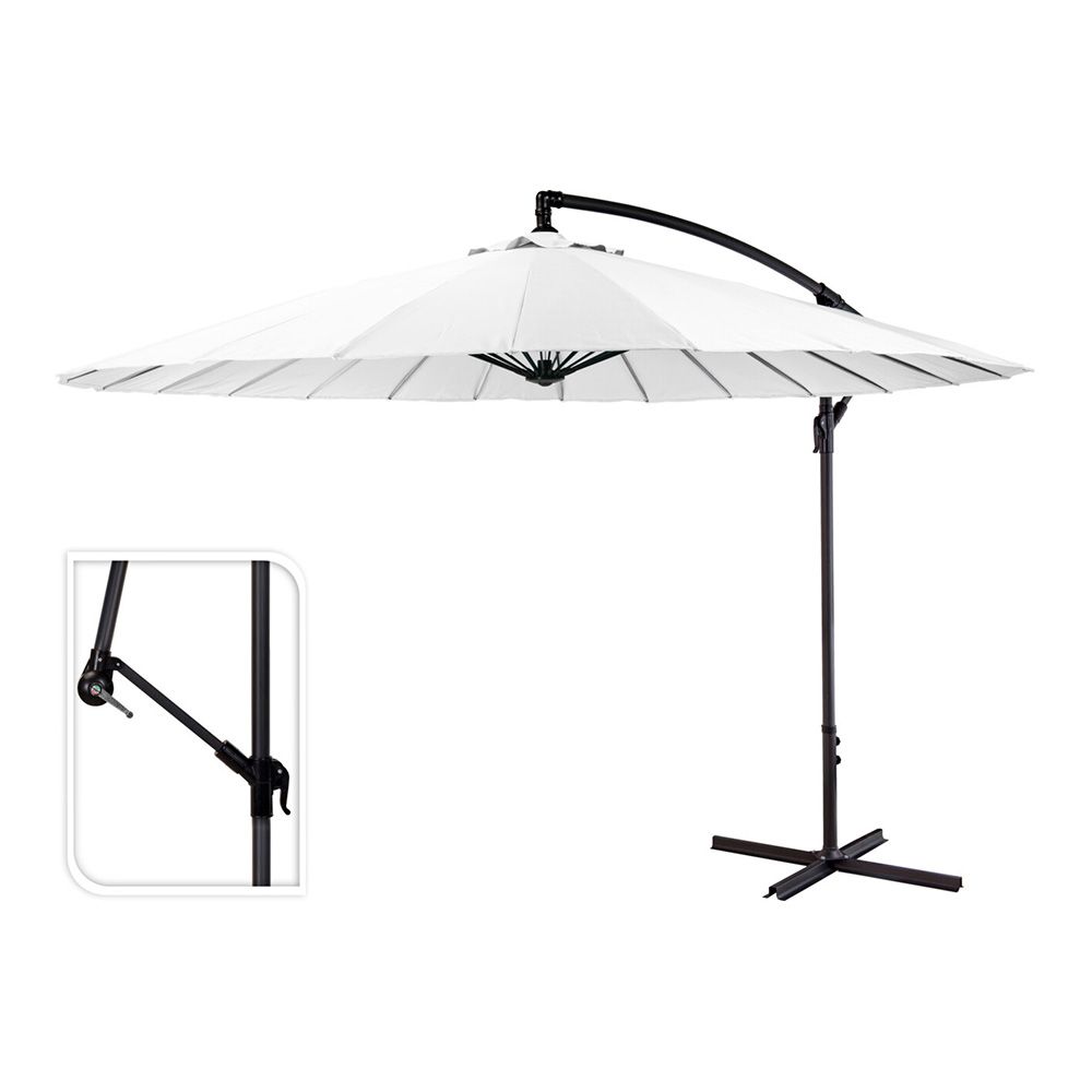 Chapéu-de-sol excêntrico altura máxima 3m Ø300cm cor: branco
