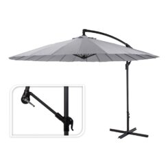 Guarda-sol excêntrico ø300 cm altura máxima 3 m cor: cinza
