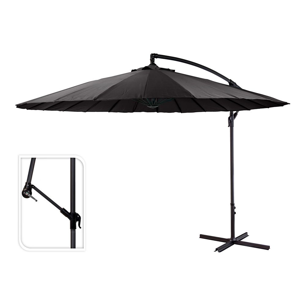 Chapéu-de-sol excêntrico antracite 180 GR / m² altura máxima 3 m Ø300 cm