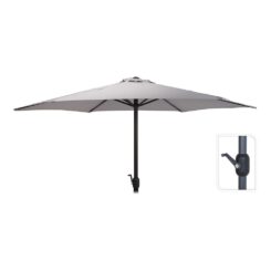 Parasol para jardim, cinzento claro, Ø300 x 248 cm