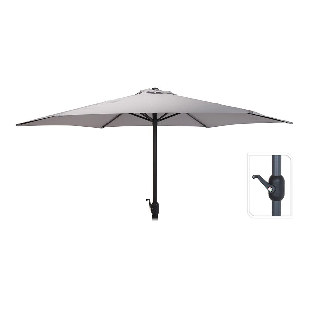 Parasol para jardim, cinzento claro, Ø300 x 248 cm