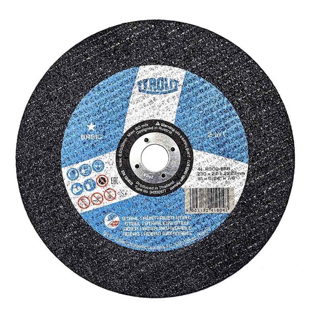 Disco de corte de aço inoxidável 41c ø230 x 2,0 x 22,23 mm a30q-bfb