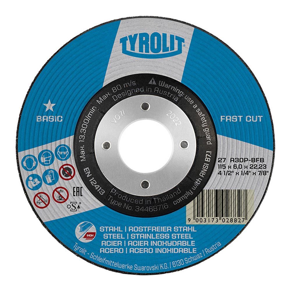 Disco de desbaste 27C Ø115 x 6 x 22,23 mm