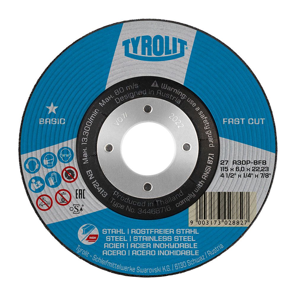 Disco de desbaste 27C Ø125 x 6 x 22,23 mm
