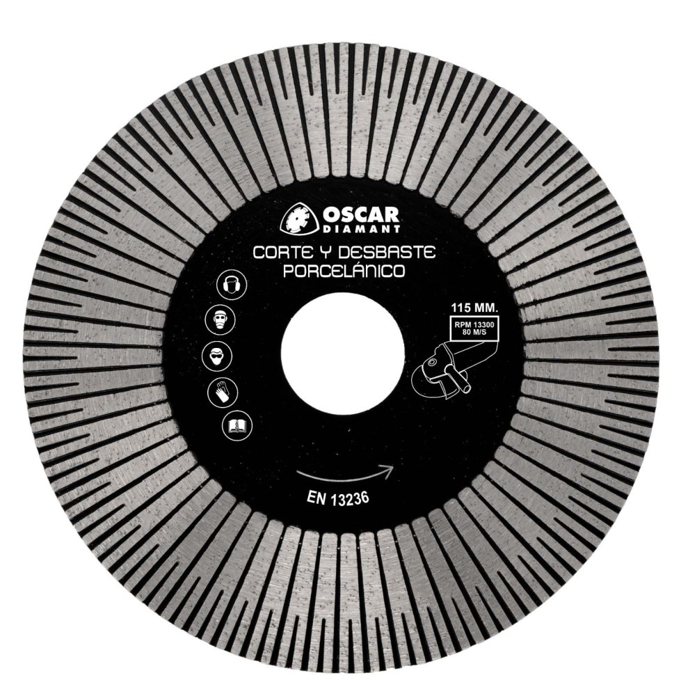 Disco de corte e desbaste em porcelana Ø115 mm