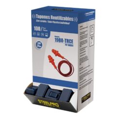 Expositor 100UTAMPÕES auditivos FIT basic reutilizáveis com cordão SNR 25 DB com caixa para guardar. 1988TRCEN/U