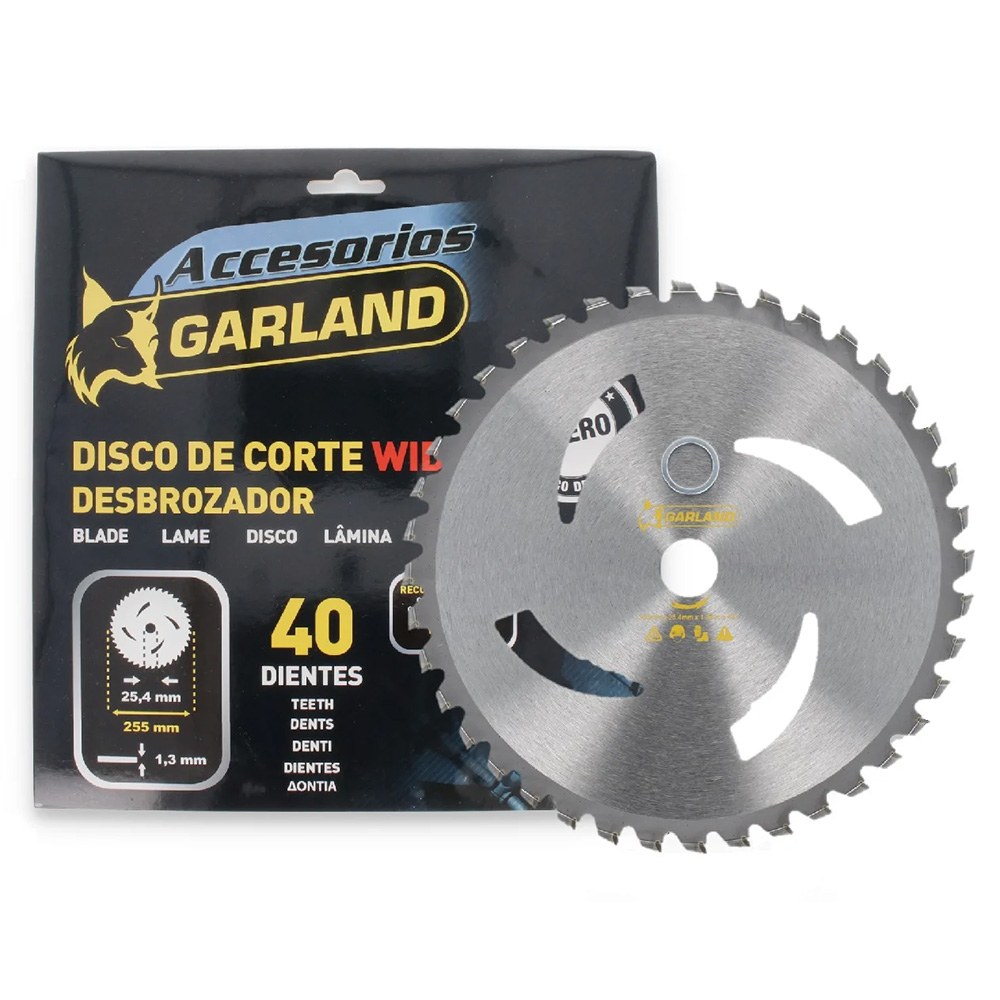 Disco de corte para roçadora, 40 dentes, Ø255 x 25,4 x 1,3 mm