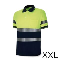 Polo alta visibilidade bicolor manga curta, tecido poliéster 160g, transpirável tamanho XXL 1288PAVXMCYFA/XXL