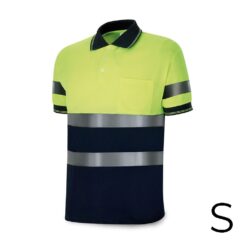 Polo alta visibilidade bicolor manga curta tecido poliéster 160g transpirante tamanho S  1288PAVXMCYFA/S