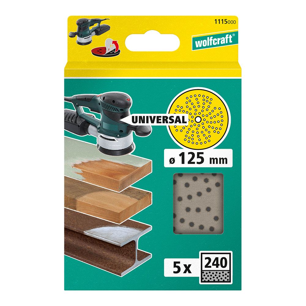 Disco de lixa multifuro para lixadeira excêntrica, ø125mm, grão 240 - Image 2
