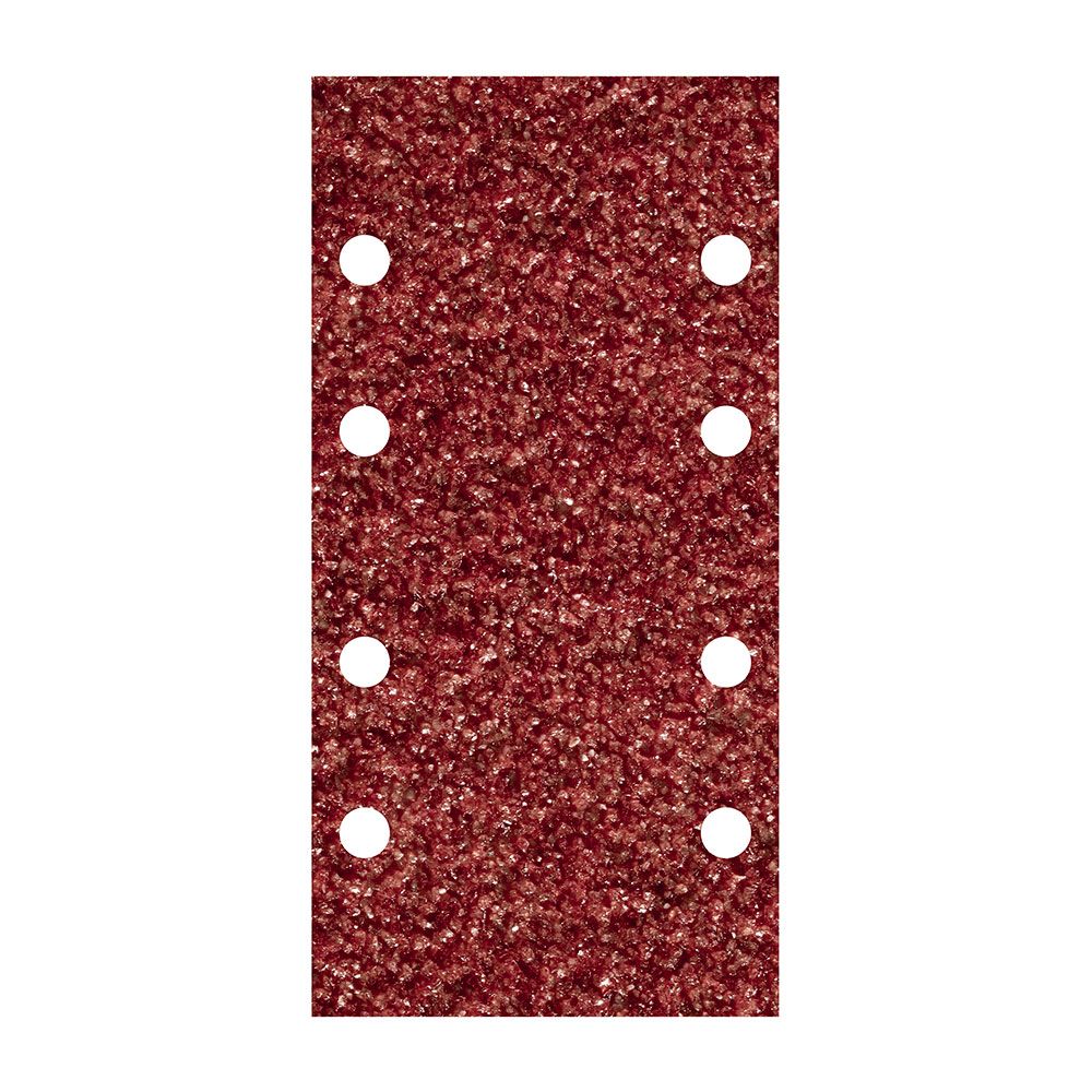 Lixas adesivas de corindón perfuradas, 93 x 185 mm, grão 80, 10 un
