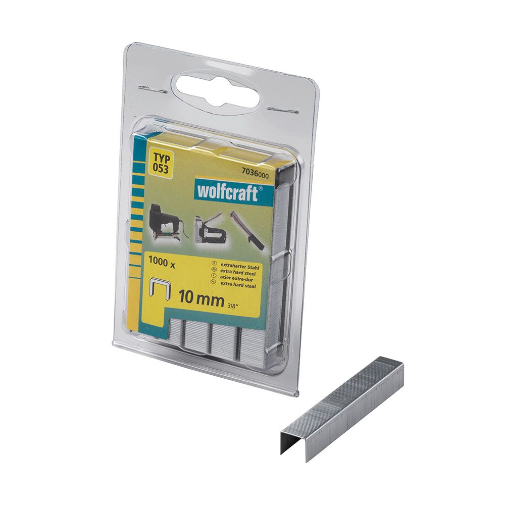 Grampos tipo 053 de coroa larga 10 mm, 1000 un