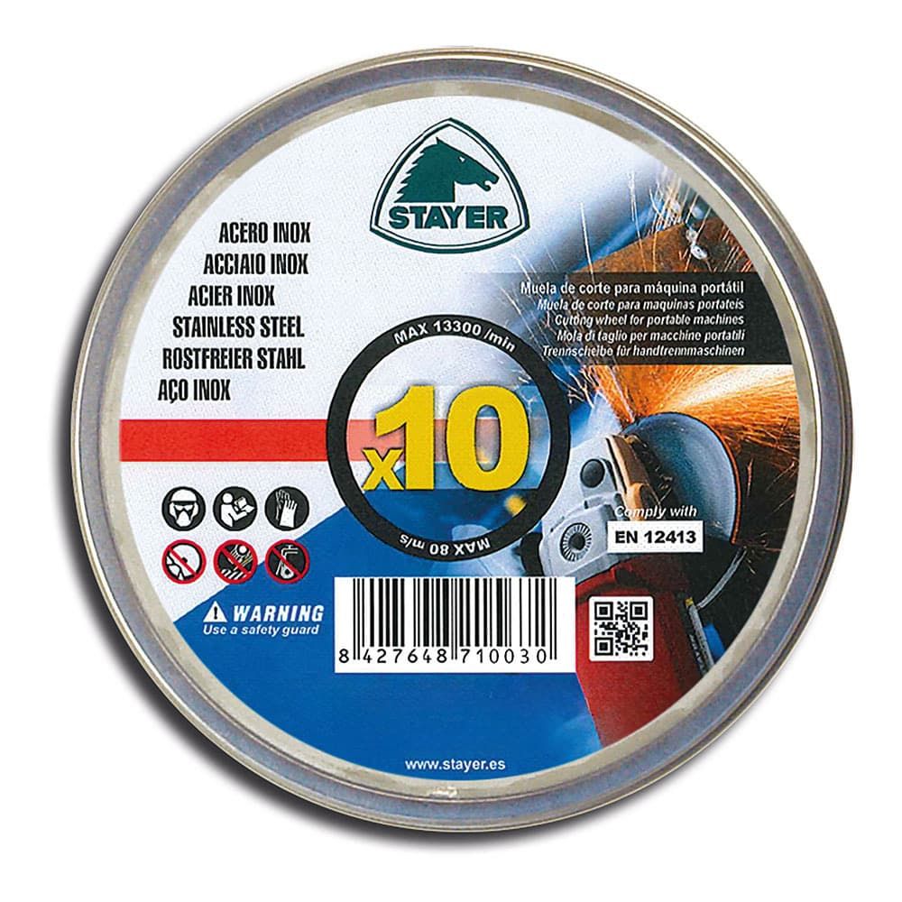 Disco extra fino em aço INOX standard, Ø115 x 1,0 x 22,23 mm, pack 10 UDS