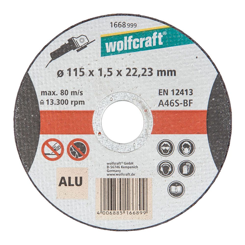 Disco de corte para alumínio Ø115 x 1,5 x 22,23 mm
