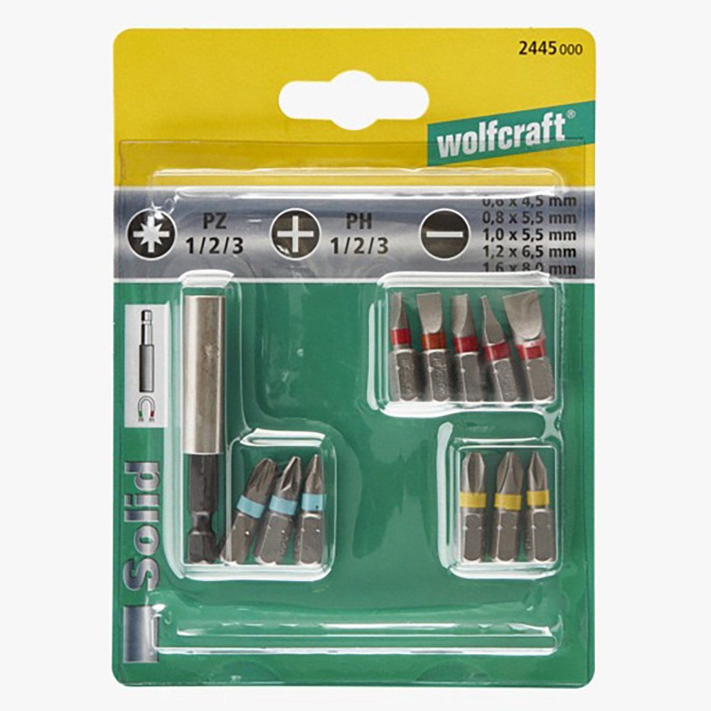 Pontas solid com porta-bits magnético, jogo
