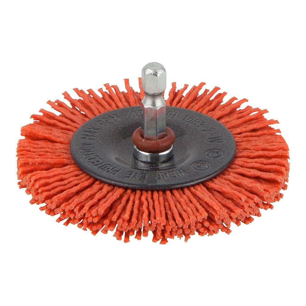 Escova de dsco de nylon, vastago hexagona ¼ PO Ø75 x 10 mm