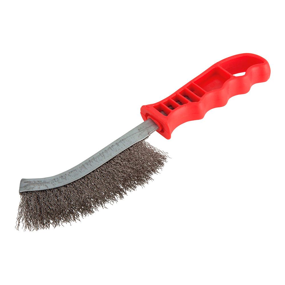 Escova de mãos em aço inoxidável, com cabo em plástico, 265 mm