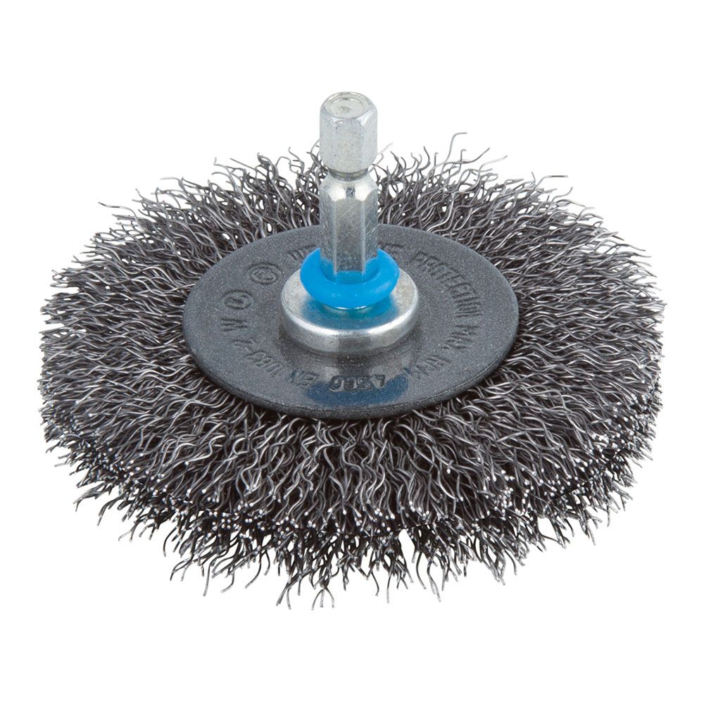 Escova de disco de arame de aço, haste hexagonal ø75 x 10 mm