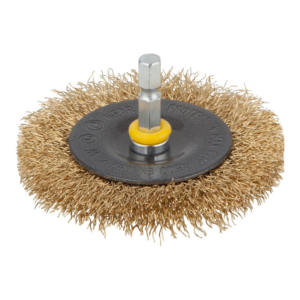 Escova de disco de FIO de latão, haste hexagonal Ø75 x 10 mm