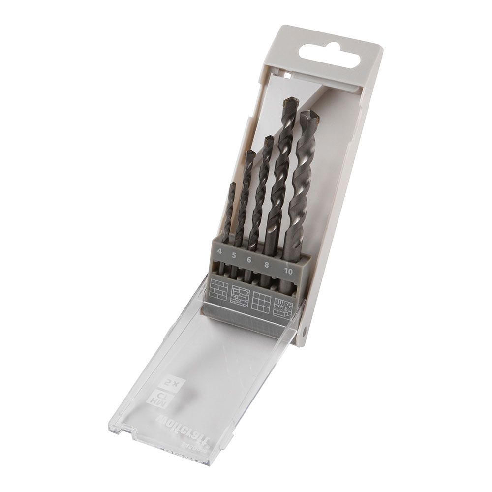 Broca para pedra, conjunto de 5 peças, Ø4,00 - Ø10,00 mm