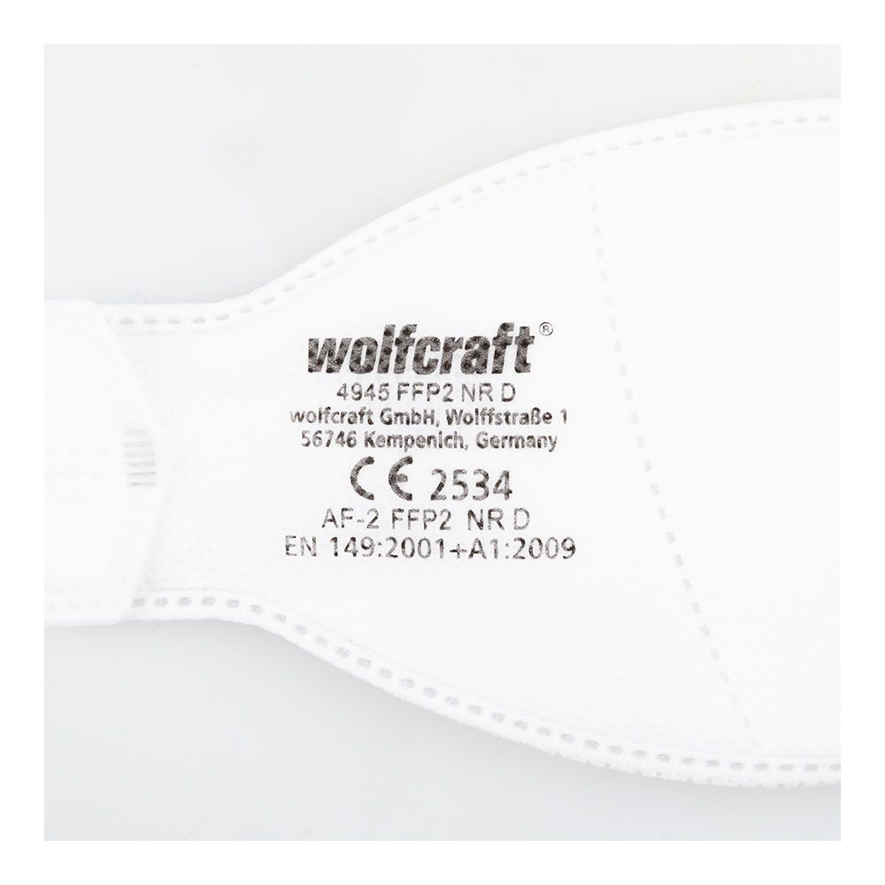 Pack 2 máscaras de proteção respiratória FFP2 NR D 4945000 wolfcraft - Image 4