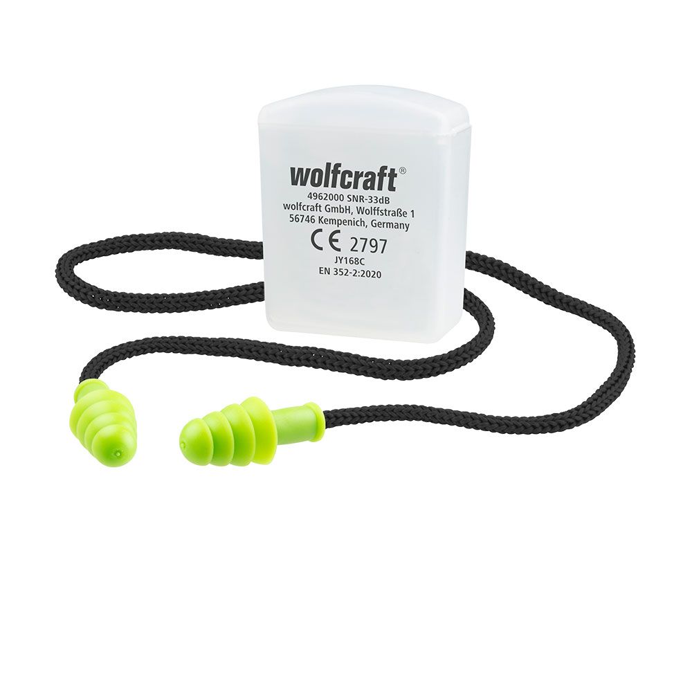1 PAR de tampões para ouvidos com cordão e caixa (CE) 4962000 wolfcraft - Image 2
