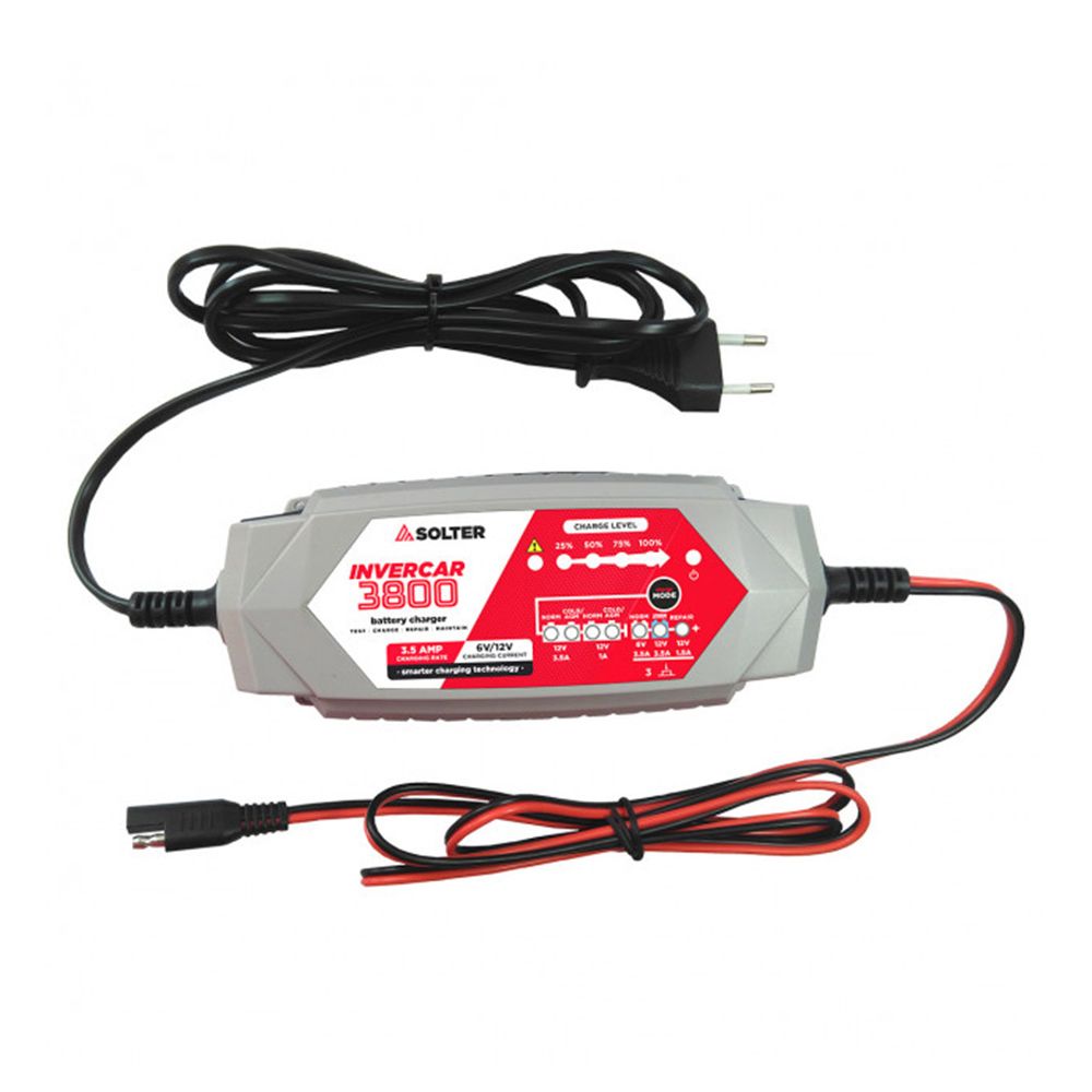 Carregador inteligente de baterias invercar 3800 6/12V 3.5A (carros e motas) solter - Image 2