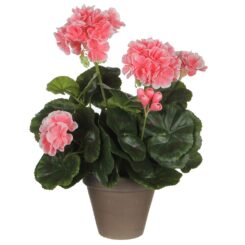 MICA DECORATIONS Vaso de gerânio rosa e branco, ø11,5 x 33 cm