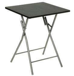 Mesa dobrável preta 60 x 60 x 75 cm
