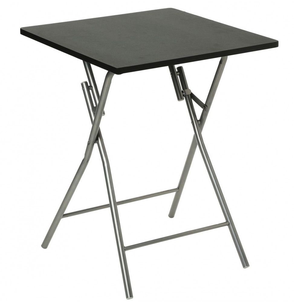 Mesa dobrável preta 60 x 60 x 75 cm