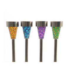 Estaca solar mosaico, cores sortidas, Ø7,5 × 30 cm