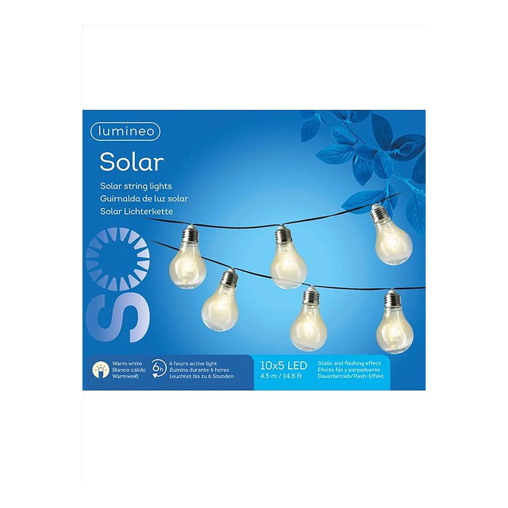 Guirnalda solar 50 leds, multifunções, LUZ quente, exterior, 4,5 m - Image 2