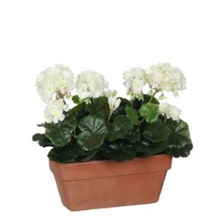 MICA DECORATIONS Floreira de gerânio branco, 29 x 13 x 40 cm