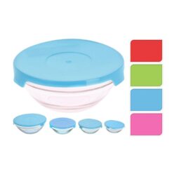 KIT 5 recipientes de vidro tipo tigela cores sortidas