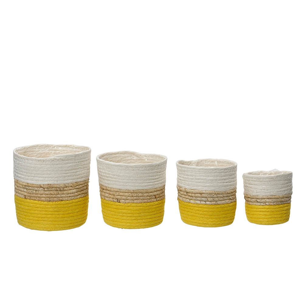 Cobre-vaso de corda de papel tricolor, conjunto de 4 peças - Image 2
