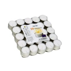 Pacote 50 unid. velas brancas 12g sem aroma magic lights