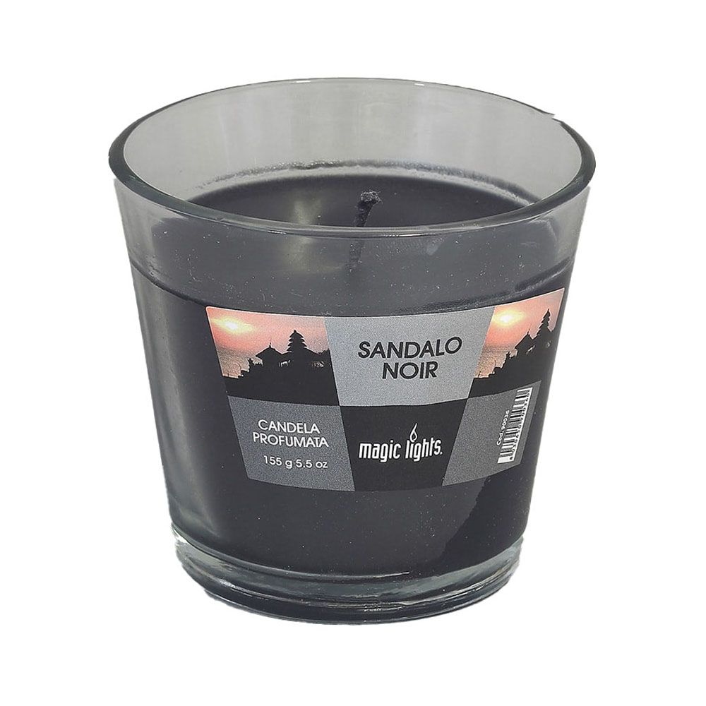 Vela perfumada em copo de vidro sándalo 150g. magic lights