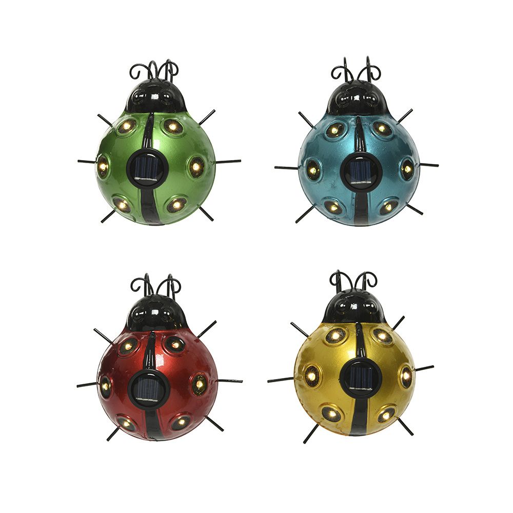 LUZ solar metálica em forma de joaninha 14,5x13x5cm modelos sortidos