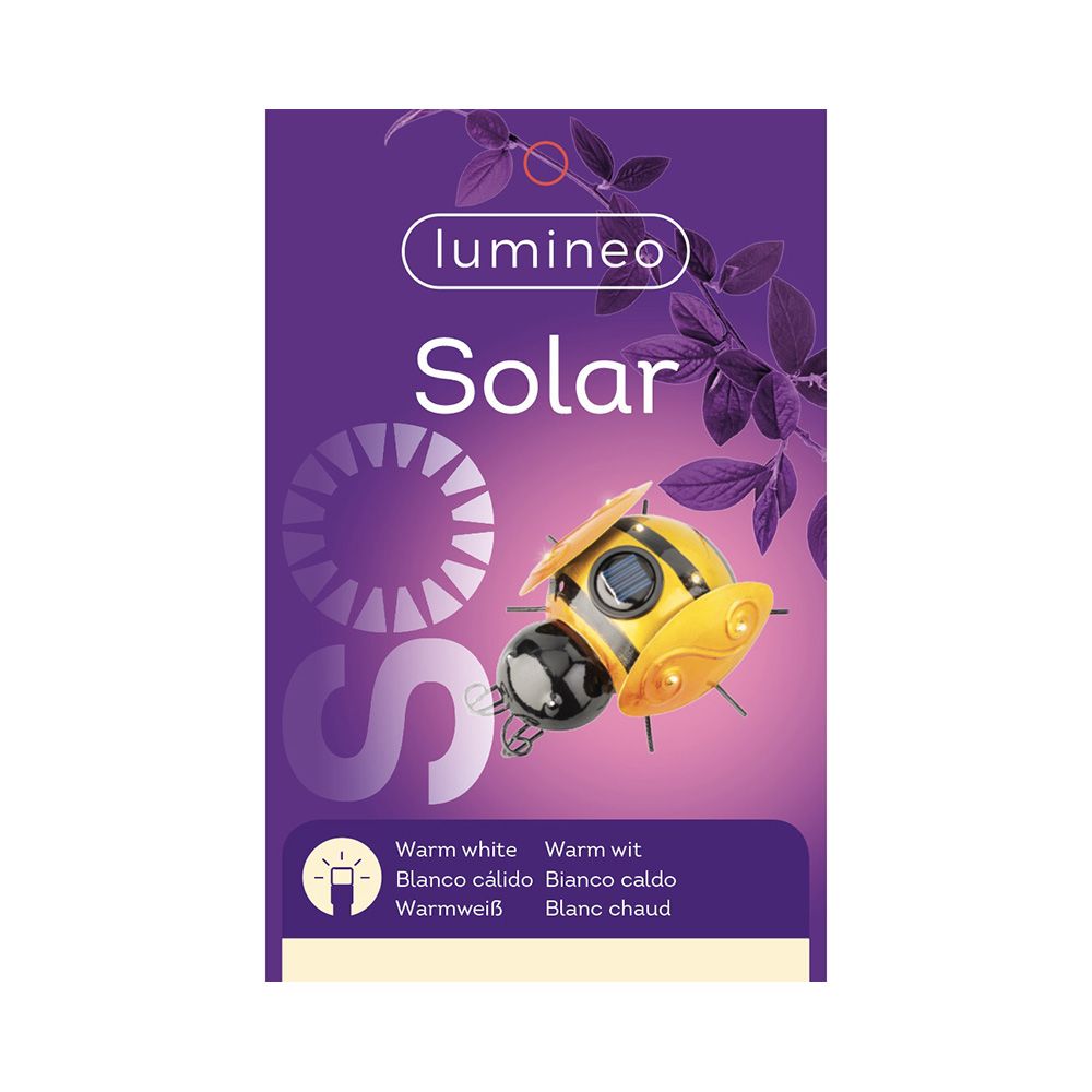 LUZ solar metálica em forma de abelha 14,5x13x5cm cores sortidas - Image 2