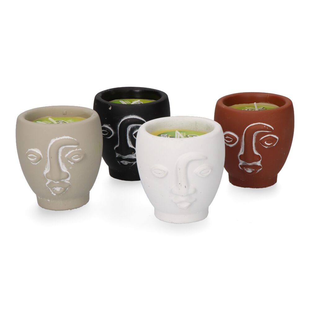 Vela de citronela terracota caras cores sortidas