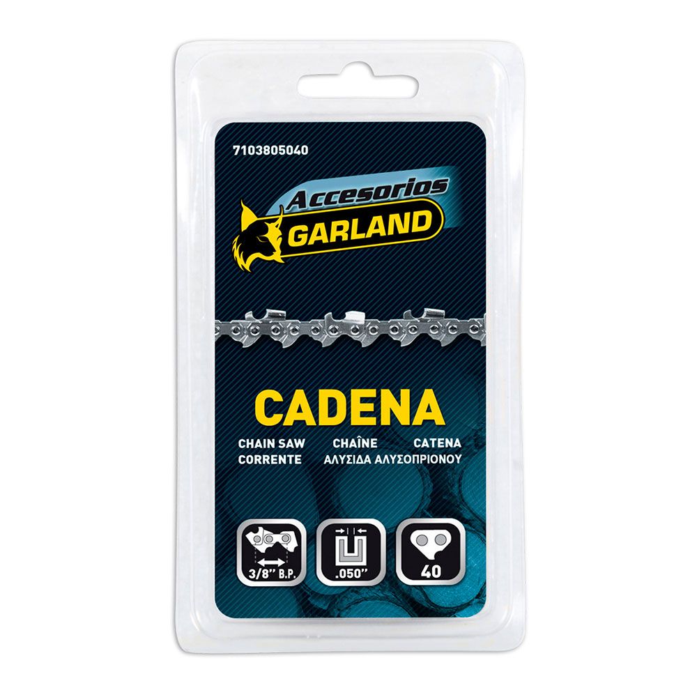 Corrente de motosserra para guia de 10 POL / 25 cm, 40 elos, 3/8 POL. B.P., espessura 0,050 POL / 1,3 mm
